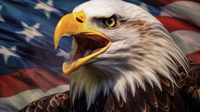 USA Flag with American Eagle