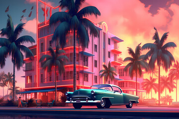 Obraz premium Miami vibes wallpaper background