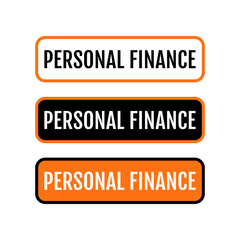 Personal finance business debt risk money icon label button design vector