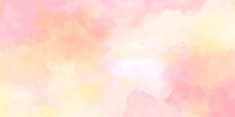 Fototapeta na wymiar abstract watercolor background .watercolor background with pink and yellow color. Fantasy light red, pink shades watercolor background. subtle watercolor pink yellow gradient illustration.