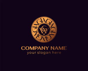 GW, WG logo. Luxury badge and monogram. Vector elegant logo. Letter WG design. Vector design