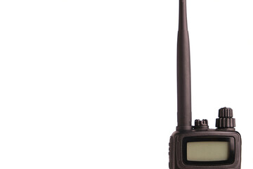 walkie talkie, isolate on white, radio transmitter manual, black, new, portable, professional adult