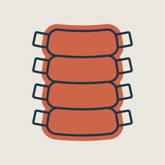Ribs vector icon food meat. Barbecue and bbq grill