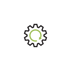  setting reloading icon vector, Tools, Cog, Gear Sign Isolated on white background. Help options account concept. Trendy Flat style for graphic design, logo, Web site, social media, UI, mobile app, EP