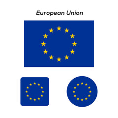 Obraz na płótnie Canvas Set of vector European Union flag