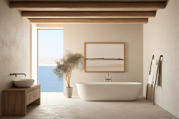 mediterranean bathroom, modern design, generative ai