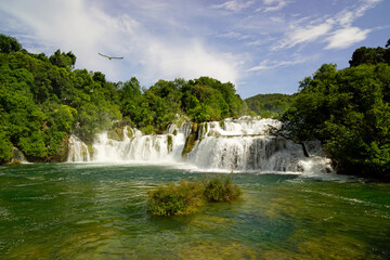 scenic waterfall in krka national park