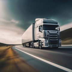 Speeding Ahead, Modern Truck Driving Fast on the Highway in the Transportation Industry, Generative AI