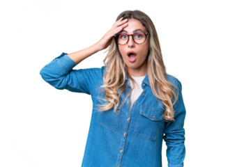 Young Uruguayan woman over isolated background has realized something and intending the solution