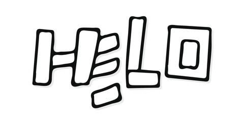 hand drawing doodle black and white