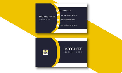 business card template with black and yollow clour design.