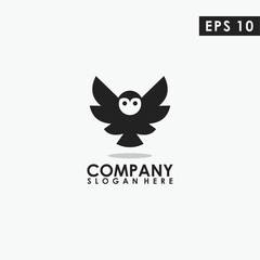 Owl Fly Logo Design. Owl Fly Logo Template. Modern Design. Flat Logo. Vector Illustration