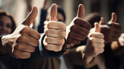 People congratulate and give thumbs up. Many people congratulate a winner and give their thumbs up. Generative AI