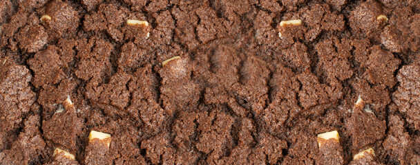Chocolate Cookies Texture Background, Brown Biscuit Bumpy Cracked Surface, Cocoa Cake Pattern