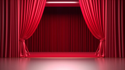 red theater curtain HD 8K wallpaper Stock Photographic Image