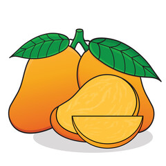 mango cartoon. mango illustration. fruit mango