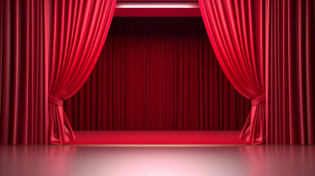red theater curtain HD 8K wallpaper Stock Photographic Image