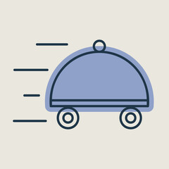 Food delivery with dish vector isolated icon