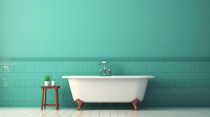Fototapeta na wymiar Wall mockup in Bathroom, Mockups Design 3D, HD