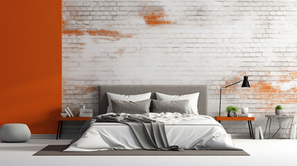 Wall mockup in Bedroom, Mockups Design 3D, HD