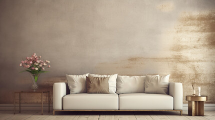 Wall Mockup In Living Room, Mockups Design 3D, HD