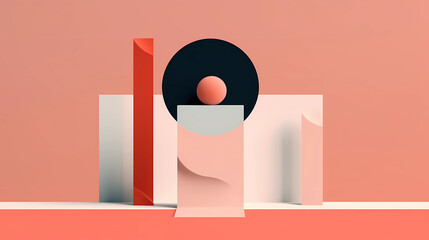 Abstract 3d composition minimalistic style