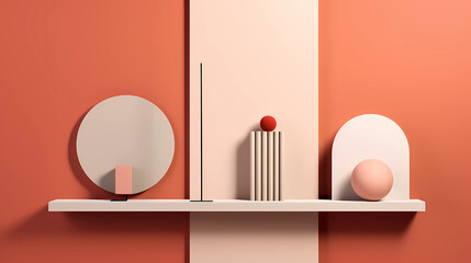 Abstract 3d composition minimalistic style
