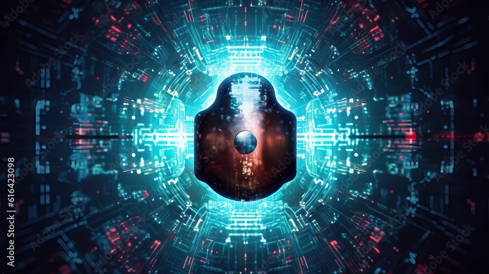 Aufkleber background concept of data protection and cybersecurity technology privacy.lock icon of cyber securi