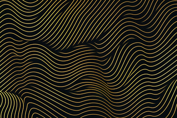 Abstract dark background with golden lines. Universal luxury background.