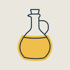 Olive Oil Glass Jug Pitcher vector icon