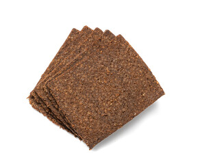 Black Bread Slices Isolated, Brown Organic Cereal Bread Pieces, Sliced Black Loaf Slices, Rye Bread