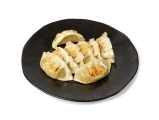 Gyoza Chinese Dumplings Isolated, Fried Vegetable Jiaozi, Chicken Momo Pile, Asian Gyoza Group
