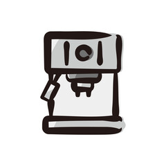 Espresso machine - Coffee icon/illustration (Hand-drawn line, colored version)