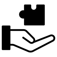 hand with puzzle dualtone