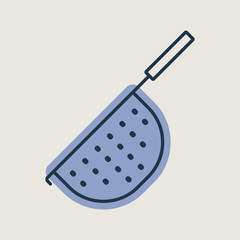Colander vector icon. Kitchen appliance