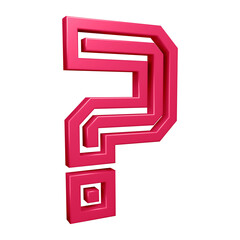 Pink question mark or icon design with border in 3d rendering 
