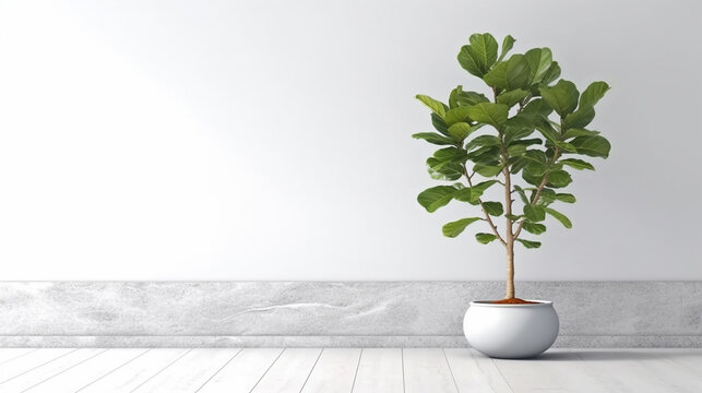 plant in a vase on the floor HD 8K wallpaper Stock Photographic Image