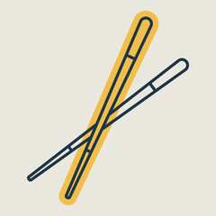 Chinese chopsticks, chop sticks vector icon