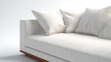 white sofa isolated on white HD 8K wallpaper Stock Photographic Image