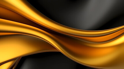 Abstract background black and gold satin cloth. 