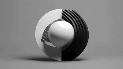 Abstract modern 3D geometric minimalist shape