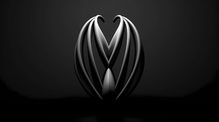 Abstract modern 3D geometric minimalist shape