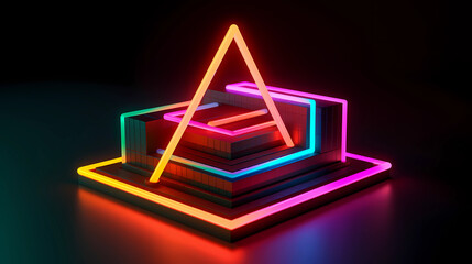 Colorful background with abstract shape glowing in ultraviolet spectrum, curvy neon lines. Futuristic energy concept