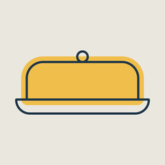 Butter dish vector icon. Kitchen appliance