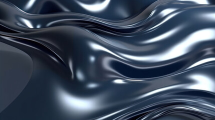 Abstract silver liquid background with metal wave
