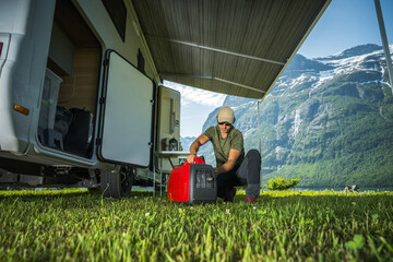 Running Portable Inverter Generator To Hook Up the Camper Van