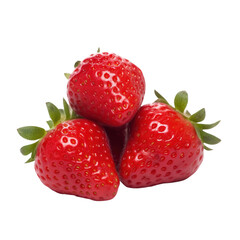 strawberries isolated on transparent background cutout