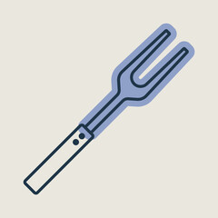 Bbq fork vector icon. Kitchen appliance