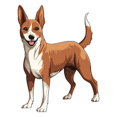 Charming and Expressive: Captivating 2D Illustration of a Basenji Dog