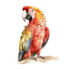 Obraz premium parrot watercolor isolated on transparent background cutout